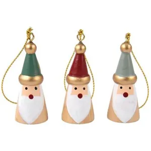 Comparateur de prix : Rayher 3 Pères Noël en bois à suspendre rouge, gris, vert - 2 x 3,5 cm