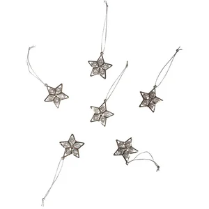 Rayher Pendentif à suspendre Etoile argenté - 6 pcs pas cher