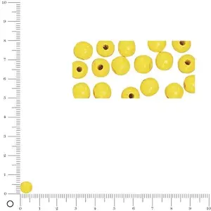 Rayher Lot de 115 perles en bois FSC 100 % polies 6 mm de diamètre jauneVendu parscrapmalin