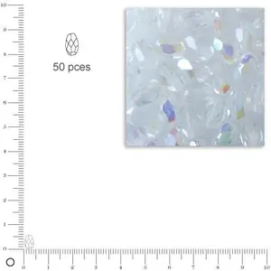 Comparateur de prix : Rayher Olives facettées dépolies - Cristal de roche - 6 x 4 mm x 50 pces