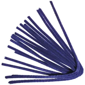 Chenille - Bleu foncé - Ø 9 mm - 50 cm - 10 pièces pas cher
