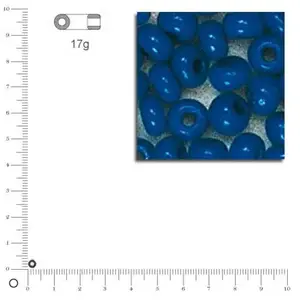 Rayher Rocailles opaques - Bleu foncé - Ø 2,6 mm x 17 g