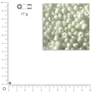 Rayher 1405902 rocailles, 2,6 mm ø, opaque gelüstert, boîte 17 g, weiß pas cher