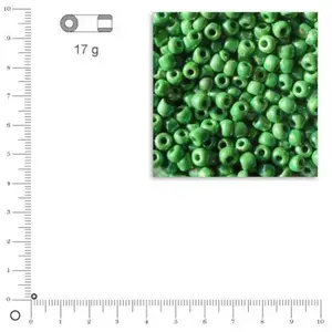 Rayher Mini-rocailles opaques lustrées - Vert - Ø 2 mm x 17 g