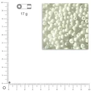Comparateur de prix : Rayher 1406302 rocailles, 2 mm àf Weber, Opaque, Boîte 17 g, Weiß