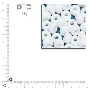 Rayher Hobby 1406708 Perles Indiennes, diamètre 4,5 mm, Blanc. pas cher