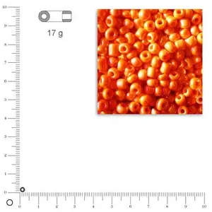 Rayher 1405934 rocailles, 2,6 mm ø, opaque gelüstert, boîte 17 g, orange