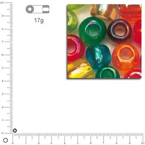 Rayher Mini-rocailles transparentes lustrées - Assortiment - Ø 2 mm x 17 g pas cher