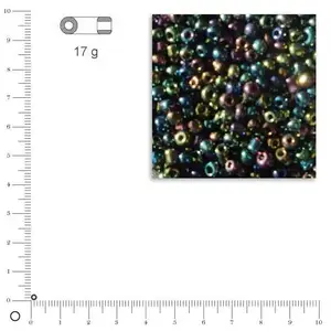 Rayher Hobby Rocailles, 2 mm ø, opaques lustre, noir, boîte 17g {couleur} pas cher
