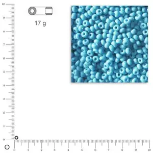 Rayher Hobby Mini-rocailles opaques lustrées - Bleu clair - Ø 2 mm x 17 gVendu parscrapmalin