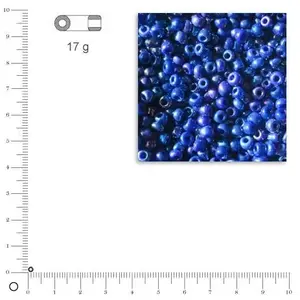 Rayher Hobby Mini-rocailles opaques lustrées - Bleu foncé - Ø 2 mm x 17 g pas cher