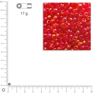 Rayher Rocailles transparentes lustrées - Rouge - Ø 2,6 mm x 17 g pas cher