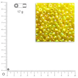 Rayher Rocailles transparentes lustrées - Jaune - Ø 2,6 mm x 17 g pas cher