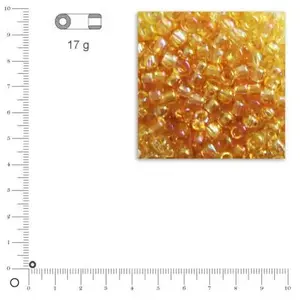 Rayher Rocailles transparentes lustrées - Or - Ø 2,6 mm x 17 g