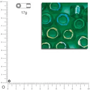 Rayher Hobby Mini-rocailles transparentes lustrées - Vert - Ø 2 mm x 17 g
