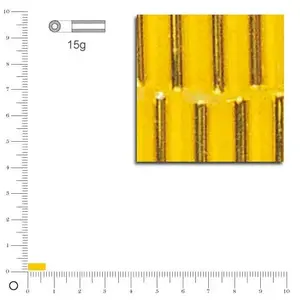Rayher Hobby Rocailles tubes - Jaune - 7 x 2 mm x 15 g