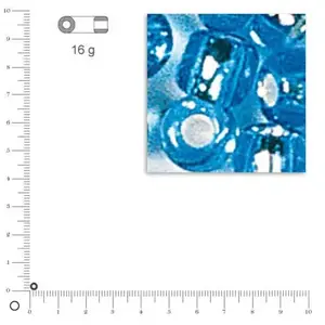 Rayher Perle rocaille - Bleu clair - Garniture argent - Ø2,6mm-16 g pas cher