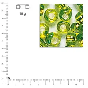 Comparateur de prix : Rayher Rocailles intérieur argenté - Vert clair - Ø 2,6 mm x 16 g