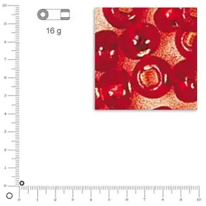 Rayher Rocailles intérieur argenté - Rouge - Ø 2,6 mm x 16 g
