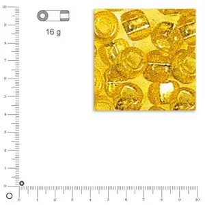 Rayher Hobby Rocailles intérieur argenté - Jaune - Ø 2,6 mm x 16 gVendu parscrapmalin