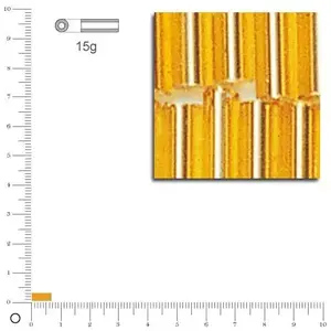 Rayher Rocailles tubes - Couleur Or - 7 x 2 mm x 15 g pas cher