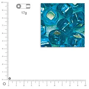 Rayher Mini-rocailles intérieur argenté - Turquoise - Ø 2 mm x 17 gVendu parscrapmalin