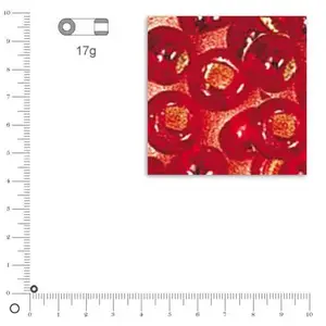 Rayher Mini-rocailles intérieur argenté - Rouge - Ø 2 mm x 17 g