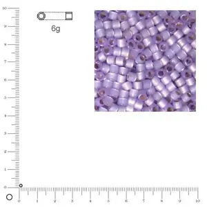 Miyuki Delicas 11/0 éclat de perle - Violet clair DB0629 - 6 gVendu parscrapmalin