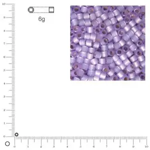 Miyuki Delicas 10/0 éclat de perle - Violet clair DBM0629 - 6 gVendu parscrapmalin