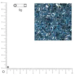 Miyuki Delicas 10/0 transparent rainbow - Bleu azur DBM0058 - 9 g