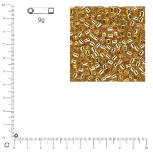Miyuki Delicas 10/0 avec intérieur argenté - Topaze clair DBM0042 - 9 g pas cher