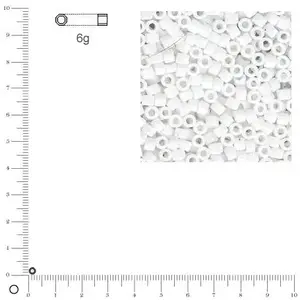 Miyuki Delicas 10/0 - Blanc neige DBM0351 - 6 g