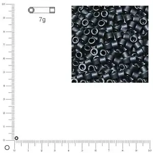 Miyuki Delicas 10/0 métallique dépoli - Bleu gris DBM0301 MAT - 7 gVendu parscrapmalin