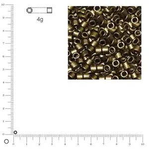 Comparateur de prix : Miyuki Delicas 10/0 métallique dépoli - Topaze fumé DBM0322 MAT - 4 g