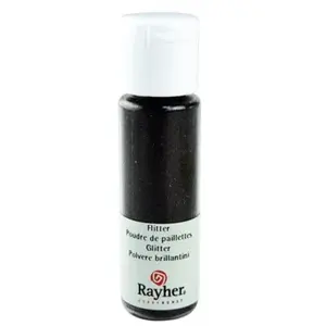 Rayher Hobby Poudre de paillettes - Noir - 20 ml