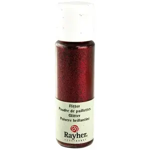 Rayher Hobby Poudre de paillettes - Rouge foncé - 20 ml