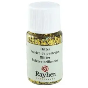 Rayher Poudre de paillettes hologramme - Doré - 10 ml