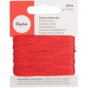 Rayher Cordon à bijoux coton ø 1 mm x 20 m Rouge