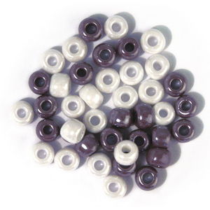 Rayher Perle en verre opaque mauves et grises 6,7 mm - 55 g pas cher