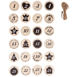 Rayher Chiffres Calendrier de l'avent 24 pcs Rondelles de bois ø 4 cmVendu parscrapmalin