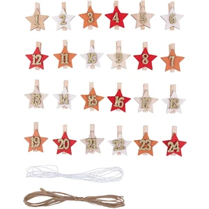 Comparateur de prix : Rayher Chiffres Calendrier de l'Avent 24 pcs Pinces à linge Étoiles