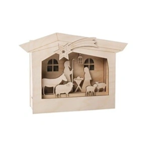 Rayher Crèche DIY en bois à monter soi-même 24 x 24 x 6,3 cm pas cher