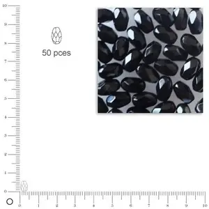 Comparateur de prix : Rayher Perle facettée en verre Olive, 6x4 mm , noir, non-irisé, boîte 50 pièces