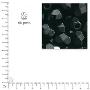 Comparateur de prix : Rayher Perles facettées en verre, 6 mm ø, bte 50 pces, non-irisé noir, 14201576