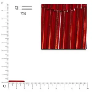 Rayher Rocailles tubes intérieur argenté - Rouge - 20 mm x 12 g pas cher