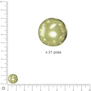 Rayher Perles Renaissance - Vert tilleul - Ø 12 mm x 21 pces