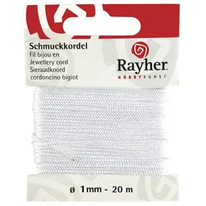 Rayher Cordon bijou - blanc - 1 mm x 20 m pas cher