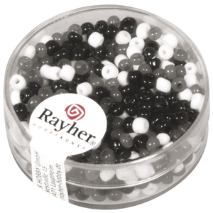 Rayher Perles de rocailles Mix noir et blanc 2,6 mm