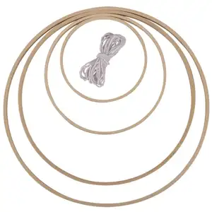 Comparateur de prix : Rayher 4 anneaux de bambou et fil de coton à suspendre Ø 12 à 30 cm