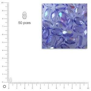 Comparateur de prix : Rayher 14203308 Boîte de 50 Perles de Verre en Forme d'olive irisée Ø 6 x 4 mm